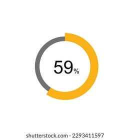 59% Circle loading icon template. Update or loading symbol for web or application, 59 percent.