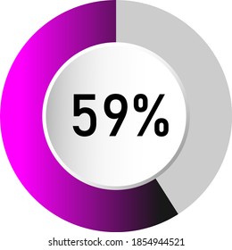 59% circle percentage diagrams (meters) ready-to-use for web design, user interface (UI) or infographic - indicator with gradient from purple to black