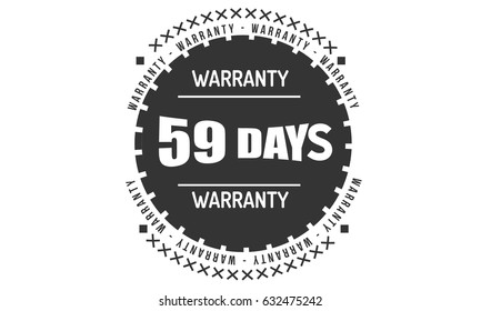 59 days black warranty icon vector