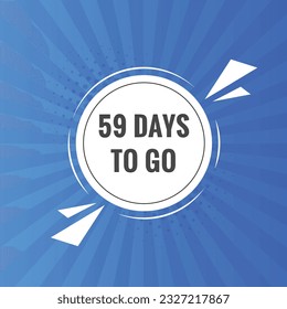 59 días para la plantilla de cuenta regresiva. Diseño de banner de 59 días de la cuenta atrás de la izquierda