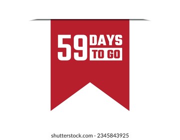 59 days to go red banner design vector illustration