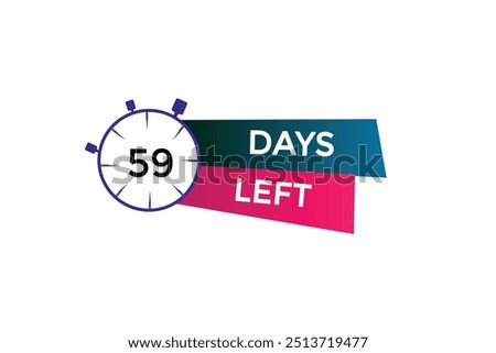 59 days left, icon, stile, timer, countdown, clock, time,  background, template, 59 days left, countdown, sticker, left banner, business, sale, label button
