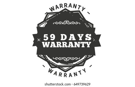 59 days warranty icon vector vintage grunge guarantee background
