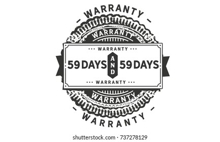59 days warranty icon vintage rubber stamp guarantee