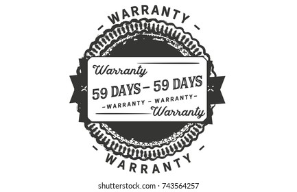 59 days warranty icon vintage rubber stamp guarantee