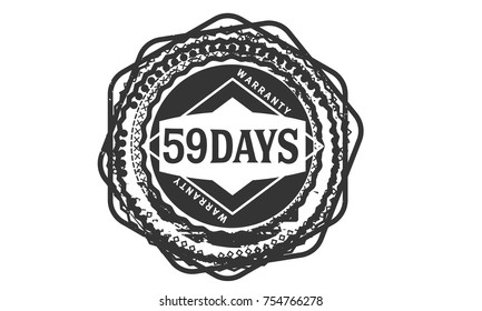 59 days warranty icon vintage rubber stamp guarantee