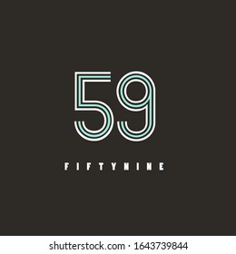 59 digit letter abstract design logo linear elegant design 