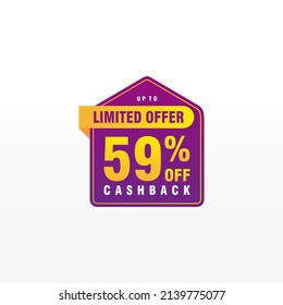 59 discount, Sales Vector badges for Labels, , Stickers, Banners, Tags, Web Stickers, New offer. Discount origami sign banner