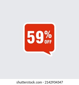 59 discount, Sales Vector badges for Labels, , Stickers, Banners, Tags, Web Stickers, New offer. Discount origami sign banner