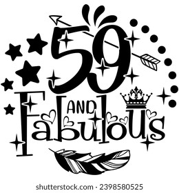 59 and fabulous black vector graphic design and cut file