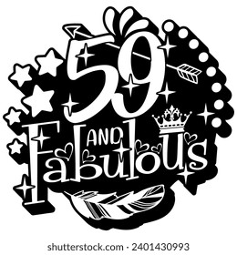 59 and fabulous black vector graphic design and cut file