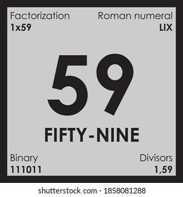59 fifty-nine number Digit details unit