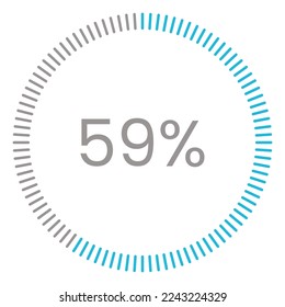 59 % Ladung. 59 % Kreisdiagramme Infografik-Vektorgrafik, 59 % einsatzbereit für Webdesign ux-ui