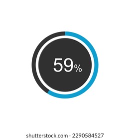 59% Loading. 59% circle diagrams Infographics vector, 59 Percentage ready to use for web design ux-ui.