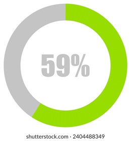 59% de carga. 59% de diagramas de círculo Vector de infografía, 59% listo para usar para diseño web ux-ui