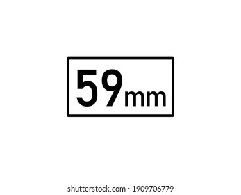 59 millimeters icon vector illustration, 59 mm size