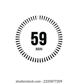 59 Minuten Zeituhr. 59 Min. Stoppuhr Icon Countdown Zeit digitale Stopp Chronometer.