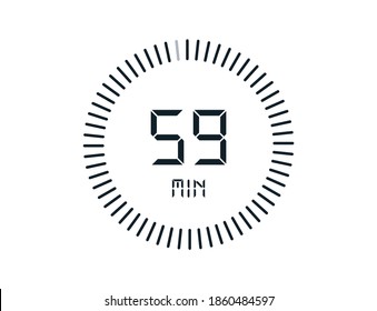 59 Minuten Zeituhren, Timer 59 min Symbol