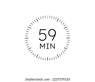 Relojes de 59 minutos, vectores de icono de Timer 59 min
