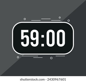 59 minutes. Vector clock counting time. Timer to set minutes