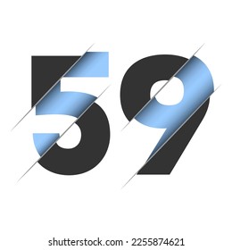 59 number cut design for decorative design. 3d art wallpaper. Vintage vector ornament template.