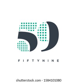 59 number logo check design digit vector template