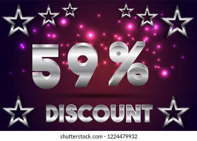 59% off discount promotion sale,  sale promo marketing.