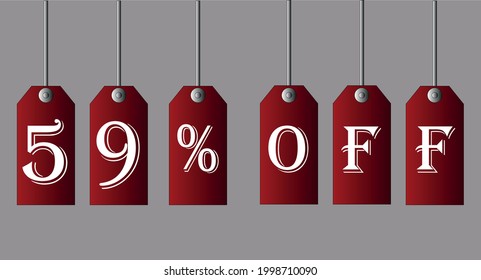 59% de descuento en cupones rojos para ofertas especiales de descuento.