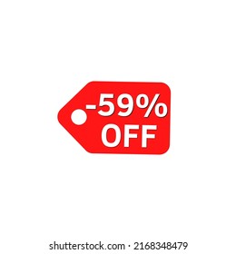 -59% off with red discount label design tag	