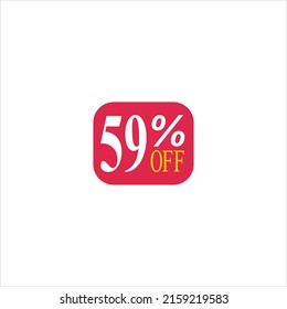59 offer tag discount vector icon stamp on a white background