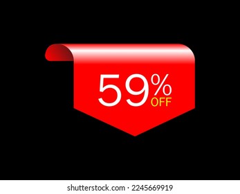 59 ofrecer etiqueta de descuento icono vectorial de etiqueta , Ilustración vectorial de Vector.
