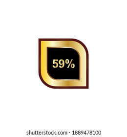 Diseño vectorial de signo del 59 por ciento con color gradiente dorado