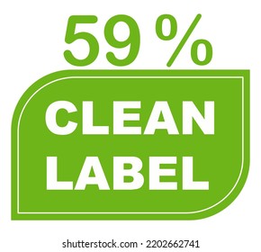 59% pure percentage label. Ecological green stamp. original quality badge vector art illustration with leaf for label or sticker. Eco friendly ancient icon. Organic plant symbol.