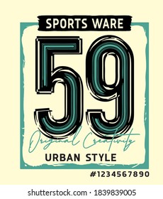 59 sports ware original creativity urban style vector illustration