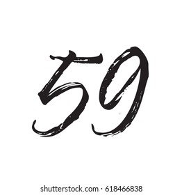 59, text design. Vector calligraphy. Typography poster. Usable as background.