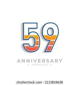 59 Year Anniversary Celebration with Charging Icon Battery for Celebration Event, Wedding, Greeting card, and Invitation Isolated on White Background