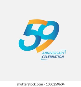 59 Year Anniversary Celebration Vector Template Design Illustration