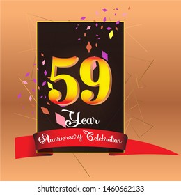 59 Year Anniversary Celebration Vector Template Design Illustration
