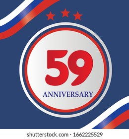 59 Year Anniversary Celebration Vector Template Design Illustration