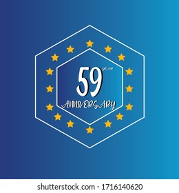 59 year anniversary celebration, vector design for celebrations, invitation cards and greeting cards