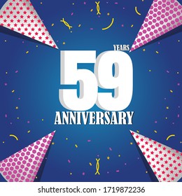 59 year anniversary celebration, vector design for celebrations, invitation cards and greeting cards