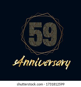 59 year anniversary celebration, vector design for celebrations, invitation cards and greeting cards