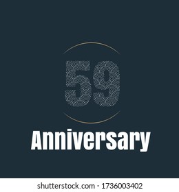 59 años de celebración, diseño vectorial para celebraciones, tarjetas de invitación y tarjetas de felicitación