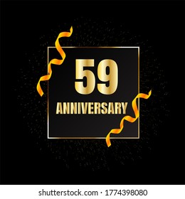 59 años de celebración, diseño vectorial para celebraciones, tarjetas de invitación y tarjetas de felicitación
