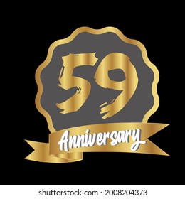 59 años de celebración, diseño vectorial para celebraciones, tarjetas de invitación y tarjetas de felicitación