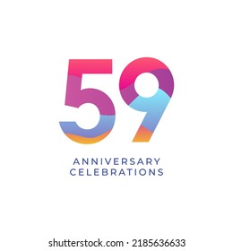 Plantilla de diseño de 59 años. ilustración de plantilla de vector