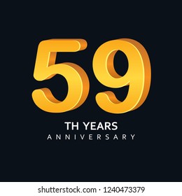 59 Year Anniversary Vector Template Design Illustration.