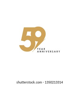 59 Year Anniversary Vector Template Design Illustration