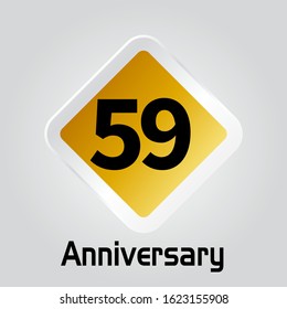 59 Year Anniversary Vector Template Design Illustration