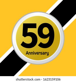 59 Year Anniversary Vector Template Design Illustration